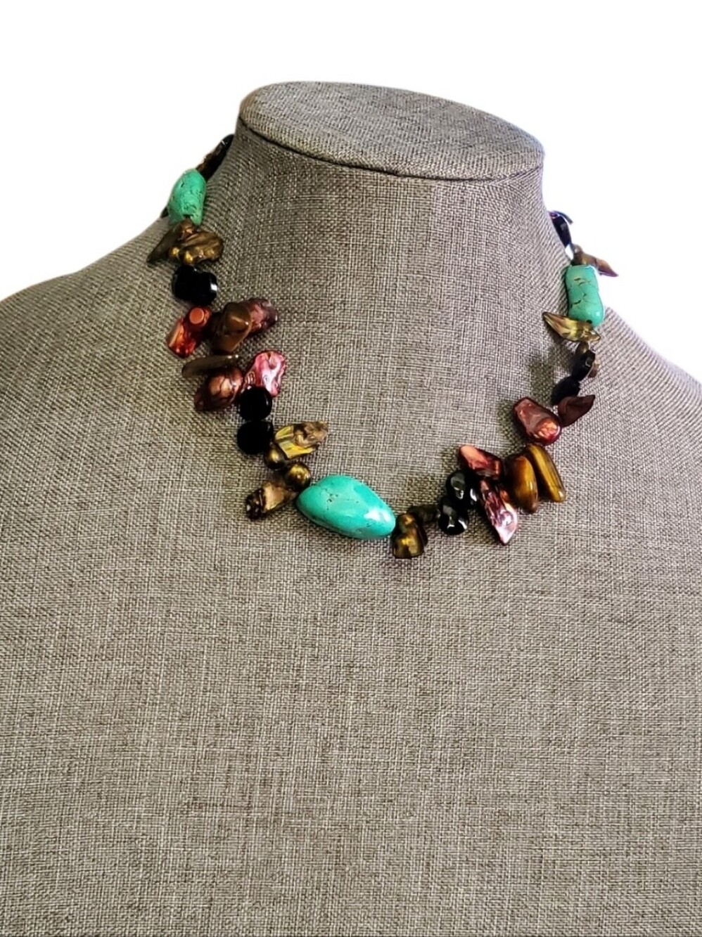 Vtg. Sterling Silver Bohemian/Southwestern Style Necklace